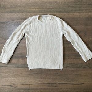 Everlane Chunky Knit Cream Sweater-100% Organic Cotton-Size Large